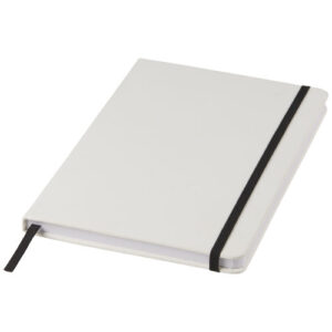 Carnet de notes blanc A5 Spectrum avec élastique de couleur (ref : 107135)