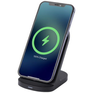 Socle de charge sans fil Loop de 15 W à double bobine en plastique recyclé certifié RCS (ref : 124340)