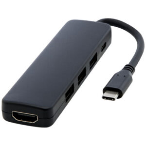 Adaptateur multimédia en plastique recyclé Loop RCS USB 2.0-3.0 avec port HDMI (ref : 124368)