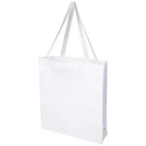 Sac shopping à soufflets Madras en coton recyclé 140 g/m² certifié GRS (ref : 120733)