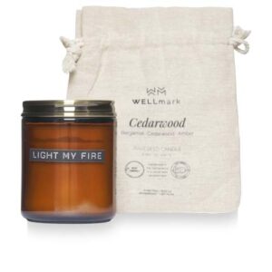 Bougie parfumée Wellmark parfum bois de cèdre (ref : 126320)