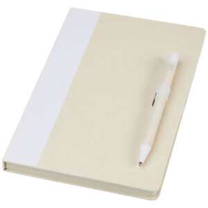 Ensemble carnet de notes format A5 et stylo bille, à partir de briques de lait recyclées, Dairy Dream (ref : 107811)