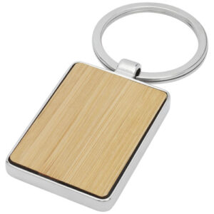 Porte-clés rectangulaire Neta en bambou (ref : 118126)