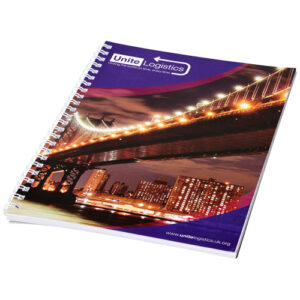 Carnet de notes à spirales A4 Desk-Mate® avec couverture arrière imprimée (ref : 21292)